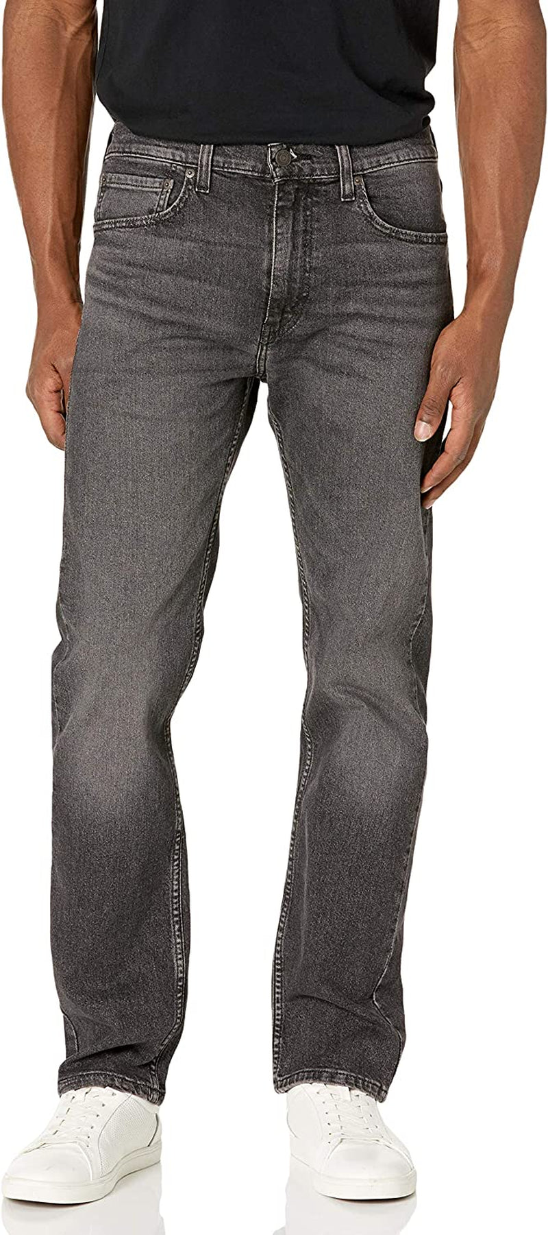 Cotton Levi's jeans. Five-pocket styling. Zip-fly. Belt loops at waistband. 