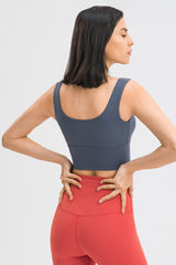 Zipper Front Sport Scoop Neck Tank Top