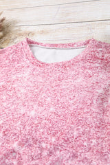 Leopard Round Neck Dropped Shoulder Top