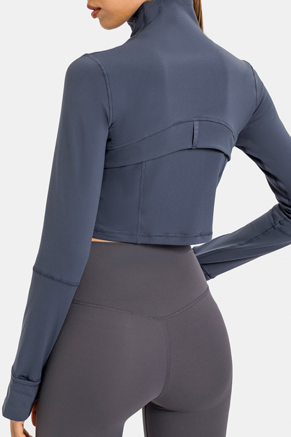 Zip Front Cropped Slim Fit Women's Sports Jacket