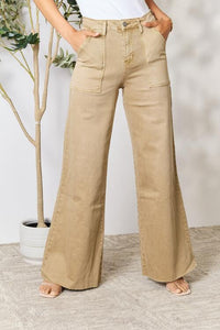 Bayeas Raw Hem Wide Leg Jeans
