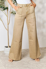 Bayeas Raw Hem Wide Leg Jeans