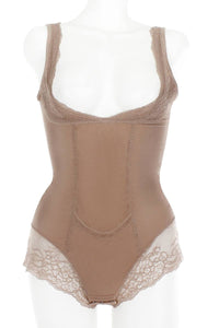 Roebuck Mesh with Floral Lace Shapewear Bodysuit 