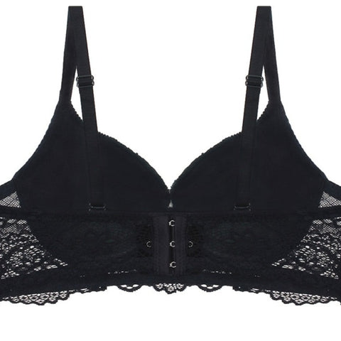 Dress Blues Push Up Velvet and Lace Bra