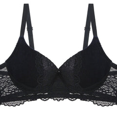 Dress Blues Push Up Velvet and Lace Bra