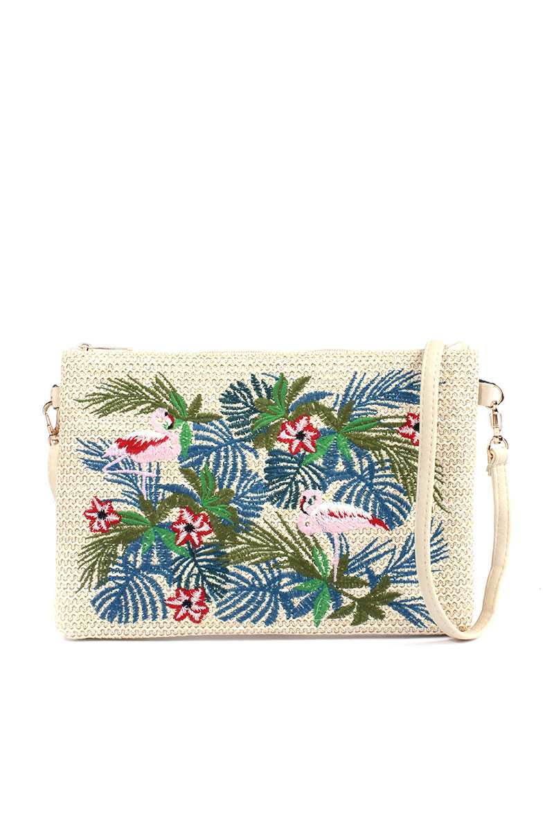 Multicolored Embroidered Pouch