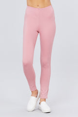 Pink Waist Elastic Band Ponte Pants