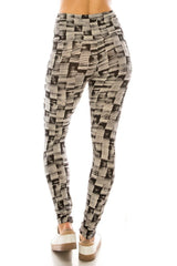 Yoga Style Banded Printed knit leggings