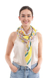 Fashion Small Floral and Stripe Pattern Silky Scarf