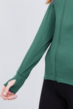 Dark Green Workout Lightweight Running Yoga Track Jacket