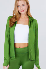 Green Workout Lightweight Running Yoga Track Jacket