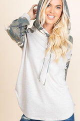 Oat Solid French Terry Casual Women's Hoodie