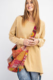 Yellow Terry Knit Upside Down Detailing Side Slits Pullover Tunic