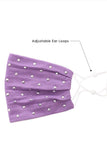 Lavender Shiny Silver Metal Studs Cotton Fashion Face Mask