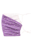 Lavender Shiny Silver Metal Studs Cotton Fashion Face Mask