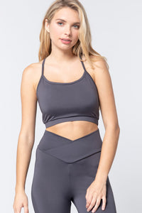 Grey Workout Cami Bra Top