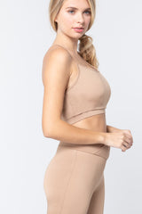 Khaki Workout Cami Bra Top