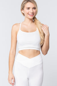 White Workout Cami Bra Top