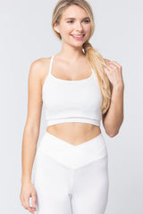 White Workout Cami Bra Top