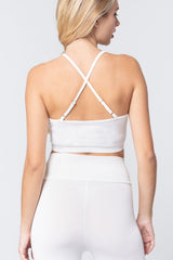 White Workout Cami Bra Top