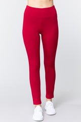 Red Waist Band Long Ponte Pants