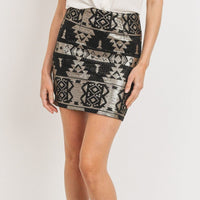 Gold Sequence Pattern Mini Skirt