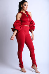 Puff Sleeve Women's Hoodie Set