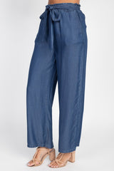 Denim Wash Wide Leg Lyocell Square Pants