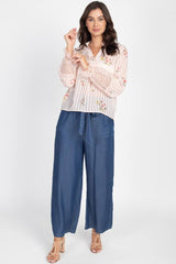 Denim Wash Wide Leg Lyocell Square Pants