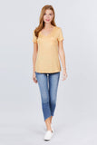 Yellow V-neck Rayon Jersey Shirt