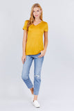 Mustard V-neck Rayon Jersey Shirt