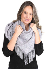 Solid Color Blanket Scarf with Fringes