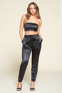 Black Tube Women's Top Pant Set