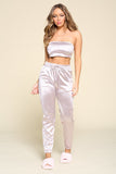 Silver Tube Women's Outfit Top Pant Set