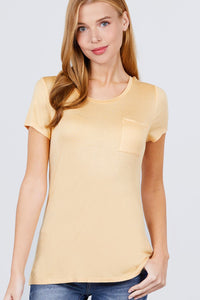 Yellow Short Sleeve Scoop Neck Shirt