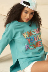 Mineral Washed French Terry Graphic Women's Sweatshirt