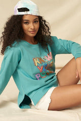 Mineral Washed French Terry Graphic Women's Sweatshirt