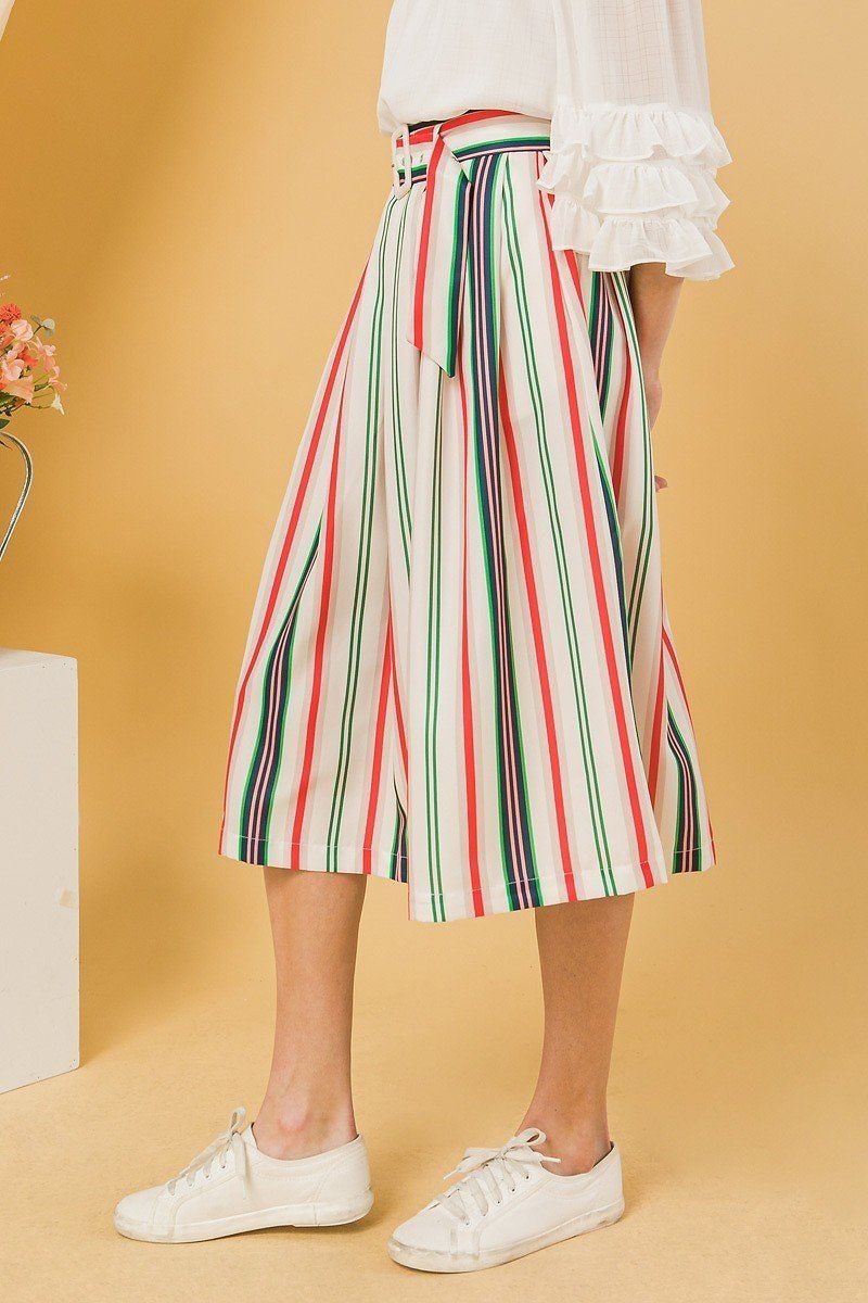 Ivory Woven Midi Skirt