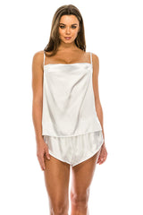 Ivory Satin PJ Short Set
