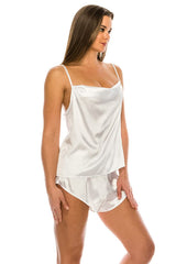 Ivory Satin PJ Short Set