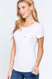 White Short Sleeve Top Zipper Women's Shirt