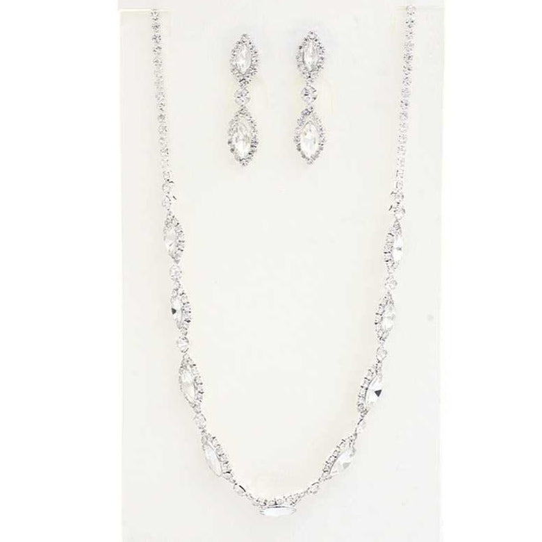 Elegant Marquise Rhinestone Loop Necklace