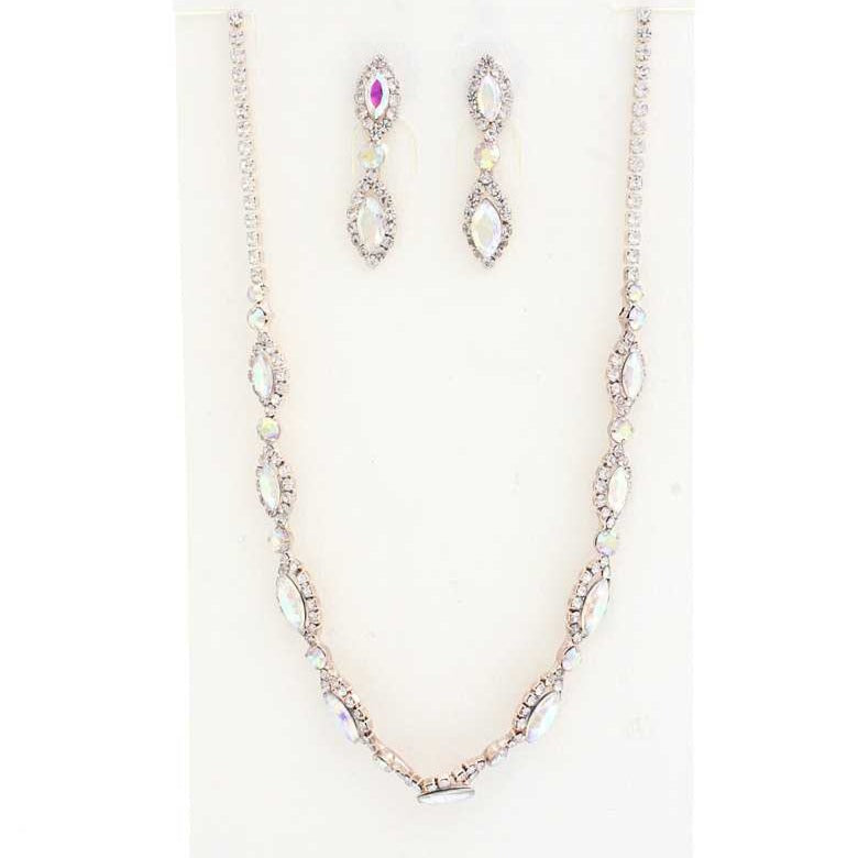 Elegant Marquise Rhinestone Loop Necklace