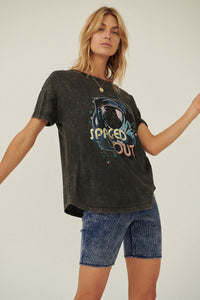 Grey Mineral Washed Graphic T-shirt