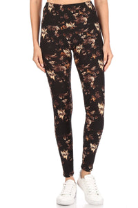 Yoga Style Banded Lined Printed Knit Legging 