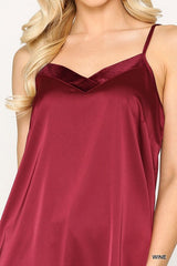 Velvet Mixed Adjustable Strap Round Camisole