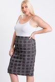 Grey Glen Spandex Plaid Skirt