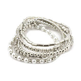 Fashion Metal Pearl Bead Stretch Bracelet - Multi