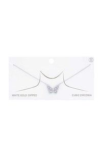 Rhinestone Butterfly Charm Necklace
