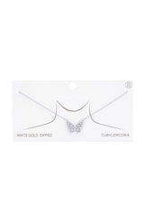 Rhinestone Butterfly Charm Necklace